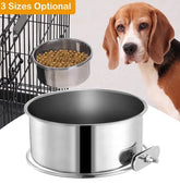 Tainless Steel Dog Bowl Pets Hanging Food Bowl Detachable Pet