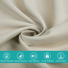 Polyester Grommets Thermal Insulated With Coated Lining 52 In.W63 In. L Indoor Blackout Curtains 3 Colors Available,Set Of 2