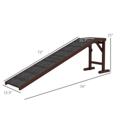 Pet Ramp For Dogs With Non-slip Carpet And Top Platform