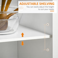 41" Modern Rolling Kitchen Island on Wheels, Utility Cart Storage Trolley with Rubberwood Top & Drawers, White