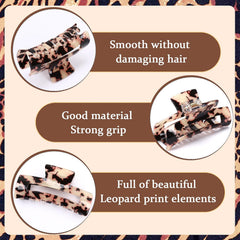 4Pcs Tortoise Hair Claw Clips, Acetate Hair Claw Clip Acrylic French Hair Banana Barrettes Jaw Clips, Stylish Hair Accessories For Women 3.15 Inch Fashion Strong Hold For Thick Thin Hair