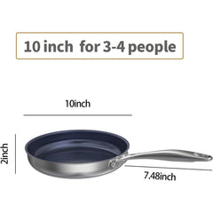 Titanium Alloy Stainless Steel 10-inch PFAS-Free PFOA-Free Non-Stick Pan Dishwasher-Safe Oven-Safe Suitable For All Stovetop Cookware