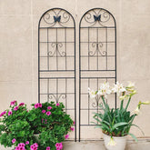2 Pack Metal Garden Trellis 71" X 19.7" Rustproof Trellis For Climbing Plants Outdoor Flower Support Black