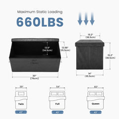 Foldable Storage Ottoman Bench 43in, Foot Rest Stool, Synthetic Leather Storage Chest With Thicker Foam Padded Seat For Entryway Living Room