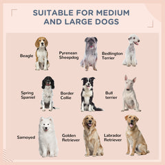 Outdoor Dog Bed with Canopy, Rattan Dog Bed with Soft Cushion Removable Cover for Medium and Large Dogs, Charcoal Gray