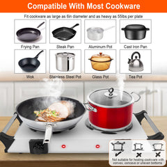 2000 Watt Electric Furnace, Portable Desktop Dual Stove