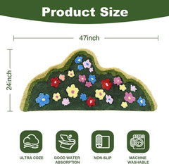 3d Moss Rug Washable Rainbow Rug For Girl Nursery, Small Rug 2X 5 FT Colorful Area Rugs For Kids Bedroom, Non-Slip Soft Polka Dot Carpet Kids Rugs For Classroom Playroom Tent Castle