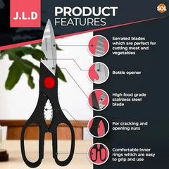 Food Scissors, Sharp Scissors With Walnut Tongs, Bottle Opener, Can Opener, Vegetable Cutting Scissors, Chopping Scissors, USPS Shipping, Supports Self Pickup