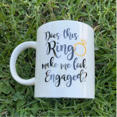 Engaged Mug, New Gift For Women, A Ceramic Coffee And Tea Cup 325ml