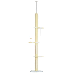 4-Tier Floor to Ceiling Cat Tree Height Adjustable 87 -103 Inch