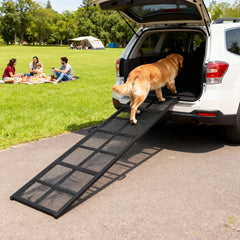 PawHut Dog Car Ramp, Extra Long And Wide, Non-Slip Surface, Folding Portable Pet Ramp For Large, Small & Senior Dogs