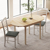 55" Wood Kitchen Table, Drop Leaf Tables for Small Spaces, Natural