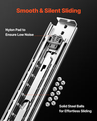 1 Pair 16-60 In Drawer Slides Ball Bearing Full Extension