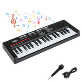 Black 37 Keys Kids Electronic Keyboard With Microphone, 8 Tones & 8 Rhythms Piano Toy For Ages 3+