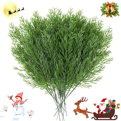 60 Pieces Artificial Pine Branches, Artificial Cedar Stems And Artificial Snow Pine Branches For Christmas Decoration Christmas Picks For DIY Garland Craft Family Kitchen Holiday Decoration Clearance
