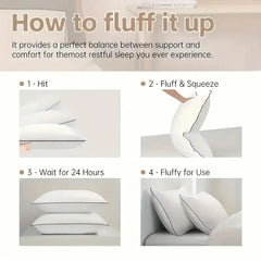 2 Pieces Bed Pillows Grey-STANGARD