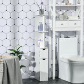 Bathroom Storage Cabinet with Open Shelves, White