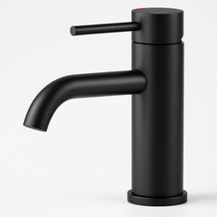 Single Handle Bathroom Faucet, Stainless Steel Single Hole Lavatory Faucet, Modern Sink Faucet, Matte Black