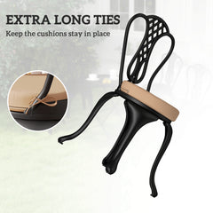 Patio Chair Cushions Set Of 4 Round Seat Cushions For Dining Bistro Chairs Machine Washable, 15 X 15 X 3, Khaki