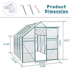 No Provide Self Pick-up 6X10FT Polycarbonate Greenhouse Raised Base And Anchor Aluminum Heavy Duty Walk-in Greenhouses For Outdoor Backyard In All Season