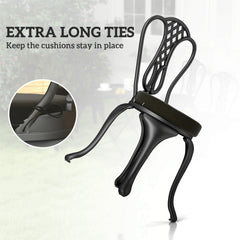 Patio Chair Cushions Set Of 4 Round Seat Cushions For Dining Bistro Chairs Machine Washable, 15 X 15 X 3, Black