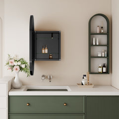 20x34 Inch Oval Recessed Metal Frame Bathroom Wall Cabinet With Mirror And Adjustable Shelves Unavailable Platforms- Temu