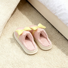 Bow Cotton Slippers - Pink