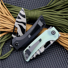 Handle Folding Utility Knife, Tiger Stripe PocketKnife, Boxed Folding Pocket Knife For Everyday Carry, UtilityKnife With Pocket Clip