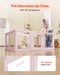 Dog Whelping Box With Window Transparent Playpen For Medium Dog 60x39x23 In