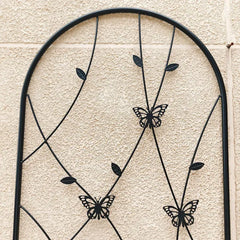 4 Pack Metal Garden Trellis 71" X 19.7" Rustproof Trellis For Climbing Plants Outdoor Flower Support Butterfly Deco Black