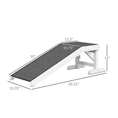 PawHut Pet Ramp For Dogs & Cats With Non-Slip Carpet, White