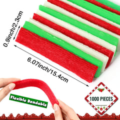 UPINS Wiki Sticks, Christmas Wax Craft Sticks Red Green White Bendable Sticky Wax Yarn Sticks With Storage Bag For DIY School Project Art Craft Supplies Visit The UPINS Store,Amazon Is Banned