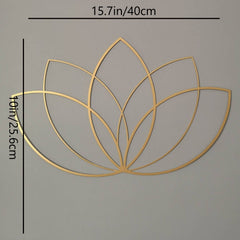 Gold Lotus Flower Metal Wall Art - Modern Zen Decor For Living Room