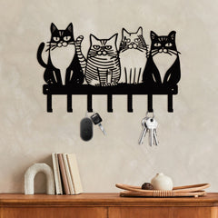 Adorable Cat Wall Hooks Set - Cute & Practical Kitty Decor For Farmhouse