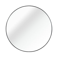 Black 16 Inches Metal Round Bathroom Mirror