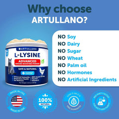 Lysine For Cats Lysine Powder Supplement 900mg Serving Immune Support For Cats & Kittens Sneezing Runny Nose Squinting Watery Eyes Cold Eye Respiratory Health With Taurine