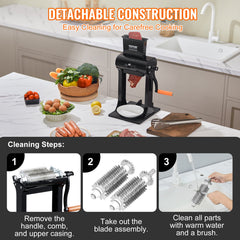 Commercial Meat Tenderizer, Heavy Duty Stainless Steel Meat Tenderizer Machine, Quick And Easy Manual Operation Kitchen Tool, 5.8' Feed Port For Beef, Turkey, Chicken, Pork, Steak, And Fish