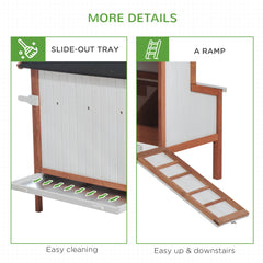 47" Chicken Coop Wooden Chicken House Rabbit Hutch Raised Poultry Cage Portable Hen Pen Backyard with Nesting Box and Handles