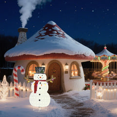 Plush Lantern Snowman With Warm LED Lights Indoor And Outdoor Christmas Decorations, Create A Warm Atmosphere, Easy To Install, Soft Plush Material, Warm Light Creates A Christmas Atmosphere