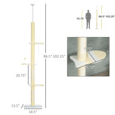 4-Tier Floor To Ceiling Cat Tree Height Adjustable 87 -103 Inch