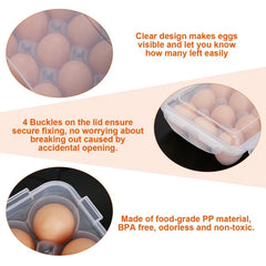 2Pcs Egg Holder Stackable Plastic Egg Storage Box Egg Rack For Refrigerator With 18 Cavity Per Container Dishwasher Safe
