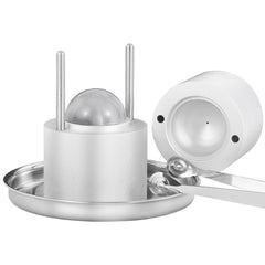 Ice Ball Press, 2.4' Ice Ball Maker, Aircraft Al Alloy Ice Ball Press Kit For 60mm Ice Sphere, Ice Press With Tong And Drip Tray, For Whiskey, Cocktail, Bourbon, Scot On Party & Holiday, Silver