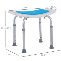 Adjustable Aluminum Bath Stool Spa Shower Chair Non-Slip w/ Shower Hole