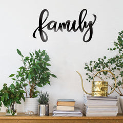 Vintage Metal Wall Sign For Family - Inspirational Quotes For Living Room