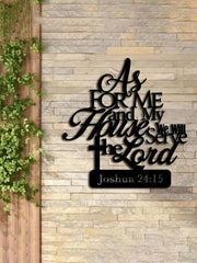 As For Me And My House We Will Serve The Lord Joshua Metal Wall Sign