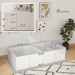 Whelping Box for Dogs and Puppies w/ Waterproof Pee Pad & Adjustable Door for Medium, Small Dogs, 77" x 38" x 19"