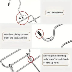 8-Layer Space-Saving Stainless Steel Underwear & Bras Organizer Hanger - Polished Metal Clothes Hanger With Anti-Slip Design, Vertical Hanging Storage For Wardrobe, Closet Organization, Hangers For Cl
