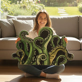 Green And Purple Cthulhu Rugs Water Absorbent Bath Mat Octopus Anime Rug Graphic Gothic Bathroom Rugs Fantasy Decorate, Non Slip Backing, Unique Gift & Decor For Gamers, 27x18 In