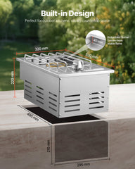 Single Grilling Side Burner For Outdoor 15,000BTU Propane & Natural Gas