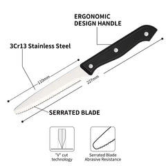 12-piece Kitchen Knife And Accessory Set With High-carbon Stainless Steel Blades, Including Meat And Steak Knives, With ABS Handles